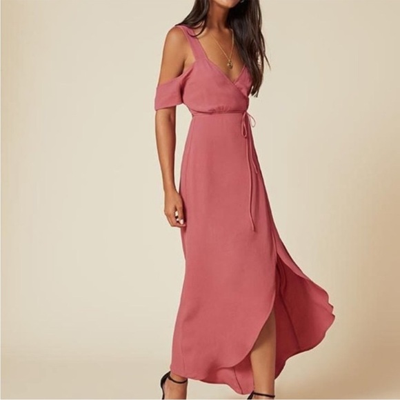 Reformation Dresses & Skirts - Reformation Jules Pink Midi Wrap Dress